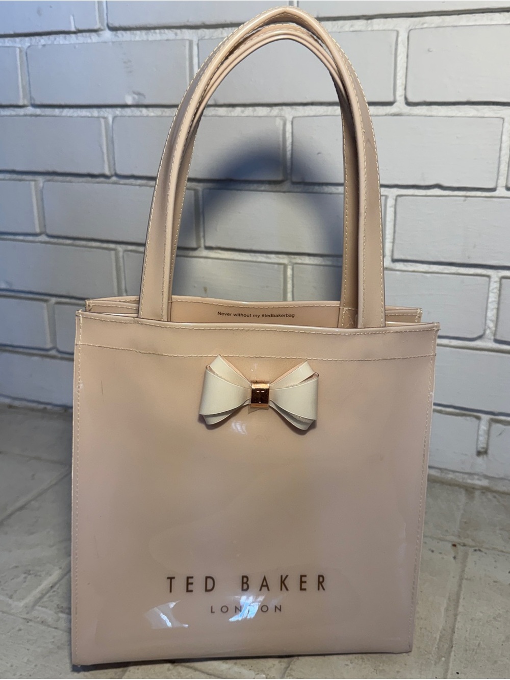 Ted Baker London Aracon Patent Bow Small Icon Tote Bag Nude Pink